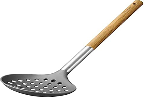 Wood Schaumlöffel aus Nylon, mit Holzgriff, 35 cm, Größe Braun/Grau