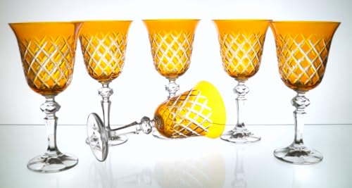 Bagatela.de Set 6 farbige Weingläser Rotweingläser aus Crystalite Römer Kristall Glas