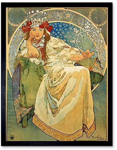 Wee Blue Coo Mucha Prinzessin Hyazinthe 1911 Gerahmter Druck 30x40 cm