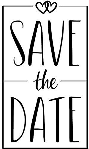 Rayher 29202000 Stempel, Motiv: Save the Date, 5 x 8 cm, Textstempel für Hochzeit, Taufe, Kommunion, Geburtstag, Party, zum Gestalten von Einladungen, Holzstempel Butterer