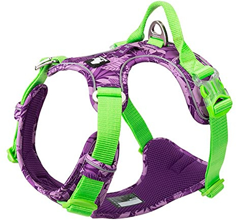 Hundegeschirr No Pull Verstellbare reflektierende Sicherheitsweste mit Griff für kleine mittelgroße große Hunde TLH5653 (XS, Camouflage lila)