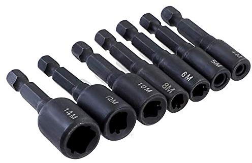 TuToy M4-M16 Adapter für Schraubengewindebohrer 1/4 Zoll Sechskantschaft Maschinengewindebohrer Vierkantgewindebohrer für Elektrobohrer - M6