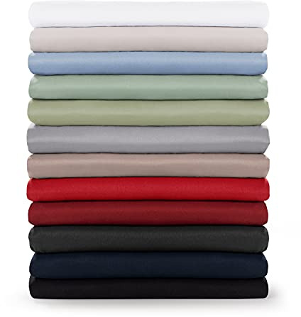 Blumtal® Basic Betttuch 280x275 cm für Matratzen 180x200 cm - Bettlaken ohne Gummi - Oeko-TEX zertifiziertes Betttuch ohne Gummi - Leintuch aus Microfaser - Bettlaken 180x200 cm in Aurora Rot - Rot