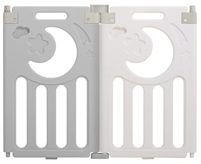 Dripex Laufstall Baby, 2 paneele, Laufgitter Baby, Playpen, Laufstall in Anpassungsfähiger Form, Laufgitter aus Kunststoff, Grau