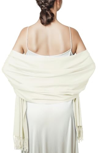 Schal Elfenbein Stola Damen Festlich für Abendkleid Pashmina Schals Tücher Winter