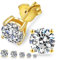 KRKC&CO Moissanite Ohrringe Silber 925 Damen, 0,6/1/1,2/1,6/2/3 Karat Moissanit Diamant Ohrstecker, VVS1 D Farbe, 14K Gold/Weißgold allergiefrei (6,5 mm丨2,0 ctw丨1,00 ct Einzel, Gold 4-Krappen)