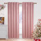 WOLTU 2 x Rideaux Occultants Rideau Opaque avec Ruban Transparent en Velours Thermiques Isolants pour Chambre Salon, Rose Foncé 140x245 cm