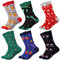 ILovDaisy 6 Paar Weihnachtssocken Lustige Socken Herren, 39-46 Bunte Socken Gemusterte Warme Baumwolle Socken für Weihnachten Geburtstag Adventskalender