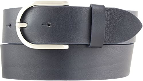 BELTINGER Damen-Gürtel aus Vollrindleder 4 cm | Jeans-Gürtel für Damen 40mm | Vollleder-Gürtel mit runder Gürtelschließe | Marine 105cm
