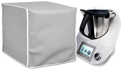 HOMELAY Funda protectora de calidad TOP compatible con Thermomix TM5 Fabricación artesanal en España. Material Polipiel antimanchas, antibacterias. Cubierta en colores (Gris)