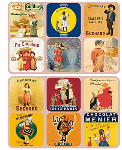 Cartexpo, Lot de 12 Dessous de Verres cartonnés thème publicités Anciennes