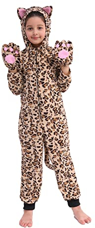Sincere Party pile Gatto Tutina Costume Gatto leopardo Halloween Costume per bambini Medio(6-8)