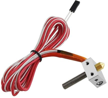 Duokon 3D Drucker Zubehör MK8 Assembled Hotend Kit, 1,75 mm 0,4 mm Düse mit Aluminium Heizblock, Thermistor, 12V 40W Heizstab, M6 x 30 mm Halsrohr, für Ender-3 / Ender 3 V2 / Ender 3 Pro 3D Drucker