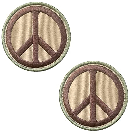 2 Set Peace Zeichen Frieden Liebe Patch Airsoft Patch Militär Patches Aufkleber Abzeichen Bänder für Airsoft Cosplay Paintball Taktische Kleidung Rucksack Uniform Weste-Peace