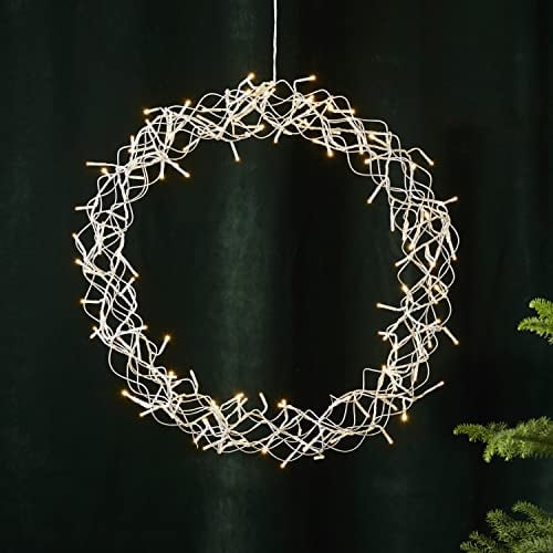 LED Lichterkranz Curly von Star Trading, Fensterlicht Weihnachten warmweiß aus Draht und Kunststoff in Silber, Transparent, mit Kabel, Ø: 50 cm