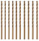 5mm Cobalt Drill Bits, M35 HSS Gold Cobalt Metal Jobber Length Twist Drill Bit Set for Hard Metal, Stainless Steel, Cast Iron (3/16 in (10pcs))