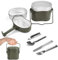 Kleemeiero Juego de Vajilla Camping Utensilios de Cocina de Camping Resistentes al Calor, Utensilios de Cocina de Aluminio para Exteriores Juego de Cocina Supervivencia, Cubiertos de Viaje