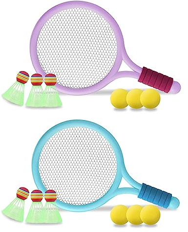 Juego de Raquetas de Tenis para Niños, Set de bádminton para Niños, Ligero de bádminton, raqueta de Juguete, Juegos Deportivos Educativos