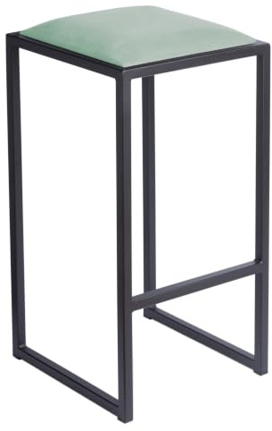 Ferro Barhocker Schwarz 64 cm - Metall Barstuhl ohne Lehne gepolstert | Loft Design kompakte Sitzlösung für Küche, Hausbar und moderne Wohnbereiche