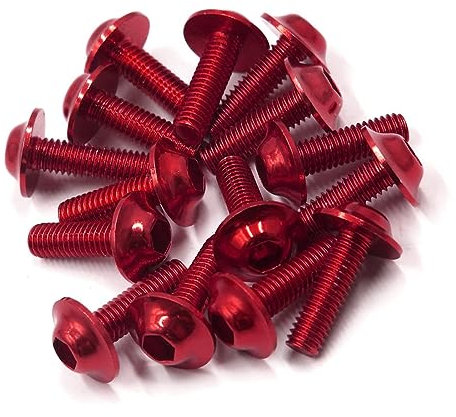 15PCS M6 X 20mm Rote Hexagon Kennzeichen Verkleidungsschrauben Schrauben für Motorrad 1996-2023