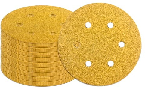 GZKTY Dischi Abrasivi 150mm, Set da 45 Pezzi, Grana 60, 6 Fori, per Levigatrice Orbitale, Carta abrasiva per levigatrice, Carta Vetrata per Legno