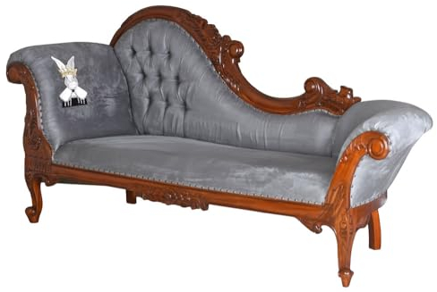Sofa Samt Couch Antik Hasenbild Chaiselongue Polstersofa 211cm mar315 Palazzo Exklusiv
