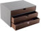XNONE Home Office Desktop Schreibtisch-Schubladenbox mit 3 geschlossenen A4-Fächern, PU-Leder-Schubladenbox, Schmuck-Organizer, Kosmetik-Organizer, U-förmige Öffnung, handgenähte Nähte(Grau)