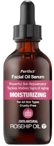 Purifect Moisturizing Rosehip Facial Serum with Vitamin E, Anti-Aging Serum for Face, Rosehip Oil Renews and Lightens Dark Spots, Vitamin E Repairs and Moisturises 60ml