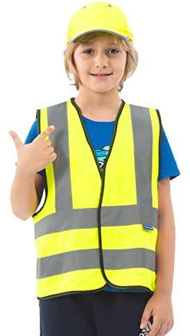 AYKRM Warnweste Kinder Sicherheitsweste für Kinder Warnweste Reflektierendes WarnschutzWeste 10-14 Jahre