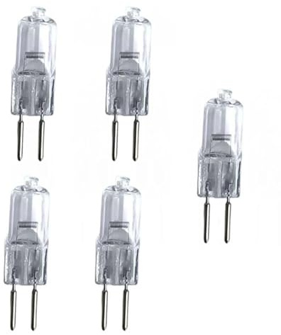 UGEFKMQ G5.3 Clear Capsule Lamp Bulbs G5.3 Halogen Light Bulbs 2 Pin 35W 24V 50W Dimmable Warm White G5.3 Halogen Capsule Bulb,20W,5Pc