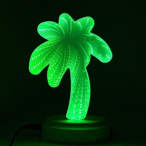 ZVO Cartel LED de neón con luz nocturna, luz LED de coco, espejo, túnel, decoración de luces con pilas, espejo USB con efecto 3D, para Navidad, niños, sala de juegos, bar, club, fiesta, decoración