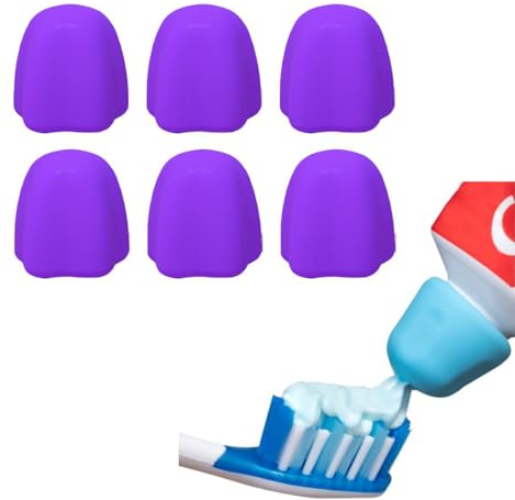 Selbstschließende Zahnpasta-Kappen, saubere Zahnpasta-Deckel, 6 Stück Zahnpasta-Quetschkappen, kein Abfall, Zahnpasta-Spender, wiederverwendbarer Zahnpasta-Quetschspender für Kinder und Erwachsene