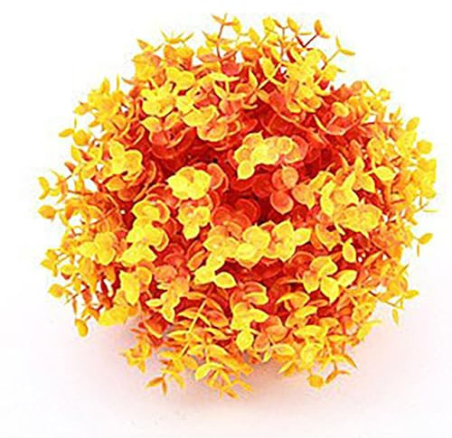 TTOUDRY Simulierte Kugel Kunstrasen Dekoration Gefälschte Pflanzendekoration Grünpflanze Eukalyptus Grünpflanzenball Realistische Pflanzenkugel Künstlich(Orange,30cm)