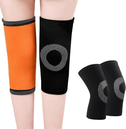 iNelihoo Thermische Winter Warme Kniewärmer mit Warmem Futter Anti-Rutsch Knieschoner Kniewärmer Elastische Kniebandage Therapie Kniewärmer Knie Arthritis Gelenkschmerzlinderung Wärme Kniemanschette