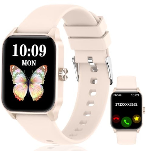 Dittybuy Smart Watch for Men Women - Answer/Make Calls, 1.85 HD Touch Screen Smartwatches, Fitness Watch with Step Counter, Heart Rate Monitor, 100+Sports Modes, Fitness Tracker (Pink)