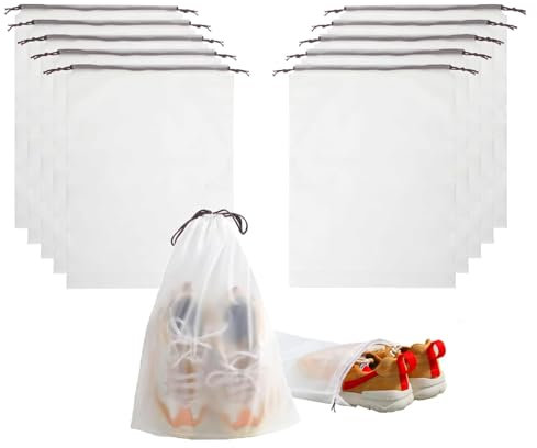 Frogetu Lot de 10 Sac à Chaussures de Voyage,Housse Chaussures,Sac Rangement Chaussures,Sac à Cordon Anti-Poussière pour Chaussures,Sac Chaussures,pour Voyage Rangement Maison