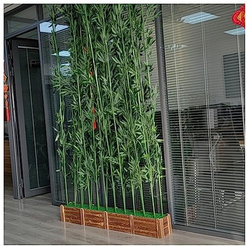 CVERTHAF Künstlicher Bambus-Raumteiler für das Büro, künstliche Pflanzen für den Innenbereich, Basis aus massivem Holz, Höhe 180 cm, natürlich aussehender künstlicher Baum (Größe 1,8 m/5,9 Fuß)