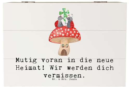 Mr. & Mrs. Panda 22 x 15 cm Holzkiste Umzug in eine neue Stadt - Geschenk, Trost, neue Heimat, Zuversicht, tiefe Verbundenheit, Mut, Vertrauem, neuen