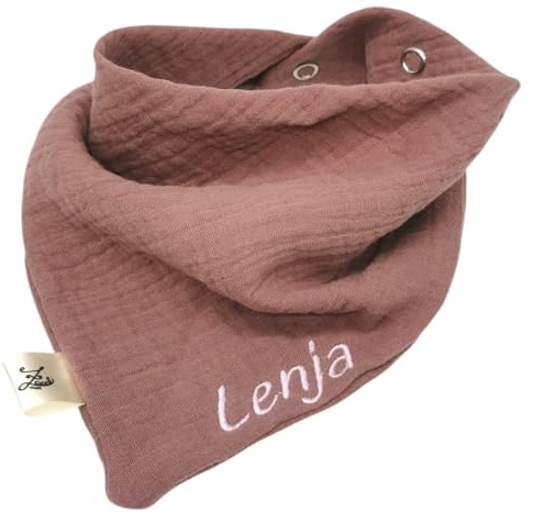 Generisch Zwucki Musselin Dreieckstuch Halstuch Lätzchen mit Name Personalisiert Geschenk Geburt Taufe Baby Weihnachten für Mädchen Junge aus 100% Baumwolle Mulltuch