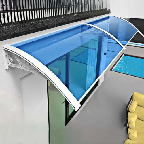 pykaaiiu Außen-Haustür-Regenschutz-Markise, Fenster-Markise, Aluminium-Markise, Polycarbonat-Abdeckung, UV- und regensichere Abdeckung für Terrassendach, ausziehbare Garten-Markise(60 * 150cm)