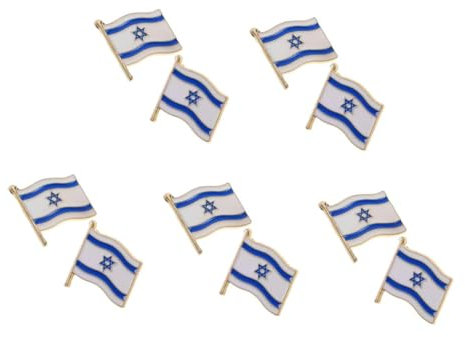BESPORTBLE 5 Sätze Israel-brosche Party Dekoration Anstecknadel Israel Israel-pin Deutschland Flagge Us-flaggenstift Amerikanische Flagge Judaica Legierung 2 Stück * 5