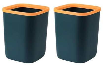 poubelle Poubelle, plastique, carrée sans couvercle avec anneau de pression for la maison, la cuisine, le bureau, corbeille à papier, grande/petite, noir/gris/rose, lot de deux Convient pour la cuisin