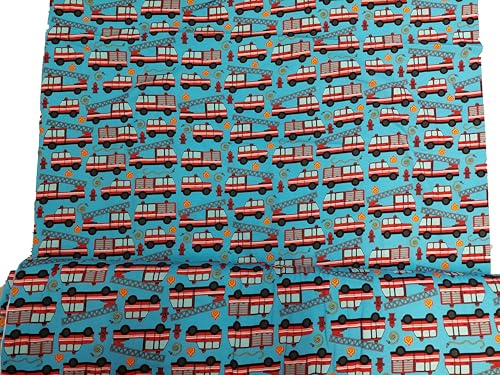 Jersey Stoff Baumwolljersey Feuerwehr Ab 50cm x150cm Jersey Kinder Nähen Stoffe