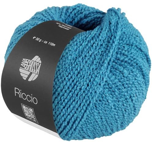 LANA GROSSA Riccio | Kuschelweiches, strukturiertes Garn aus Pima Baumwolle | Handstrickgarn aus 84% Baumwolle & 16% Polyamid | 50g Wolle zum Stricken & Häkeln | 110m Garn FB 21
