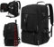 Mi Ko Mi Ka Mochila de Viaje Grande: Resistente al Agua, con Compartimento para Zapatos Separado, Puerto de Carga USB y Diseño Multifuncional Antirrobo. 2210 (Negro 026 50L)
