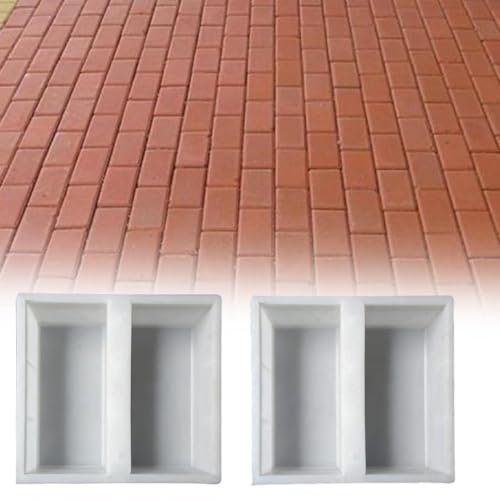 AZURAOKEY 2 moldes de pavimentación de ladrillo para bricolaje, molde de bloques de hormigón, molde para hacer caminos, molde portátil para pasillo de hormigón, camino de piedra para piezas de jardín