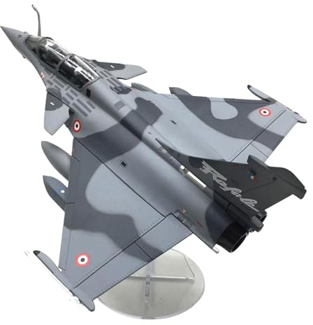 EHJRE Avion de Chasse Français Rafale 1:72 avec Socle, Modèle Réduit d'avion Moulé sous Pression, Modèle Réduit en Alliage Zinc, Avion de Chasse pour Maison, Meuble TV, Salon, Gris