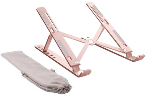 XYAL Comprimés Etuis, Support réglable en Aluminium et Pliable Compatible avec Ordinateur Portable(Rose Gold)