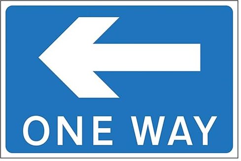 V Safety One Way Arrow Left - Blue 450 x 300 mm - 3mm Reflective Aluminium Composite Safety Sign