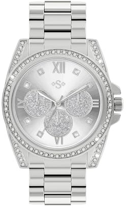 Spirit Ladies Silver Stone Set Multi Dial Bracelet Watch